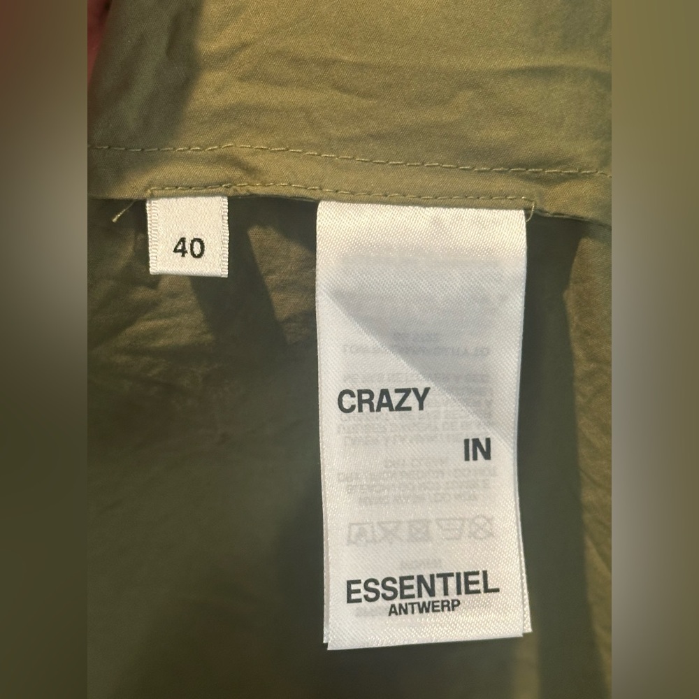 ESSENTIAL ANTWERP Khaki cotton halter neck midi dress. Size 4. - Picture 9 of 11